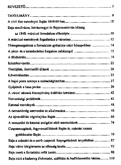 Baja mezvros szerepe az 1848–49. vi szabadsgharcban