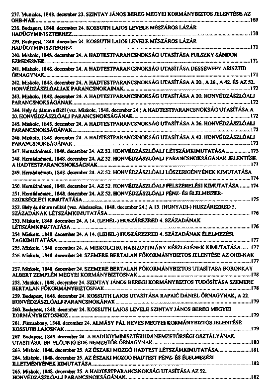 Az 1848–49-es I. magyar hadtest iratai