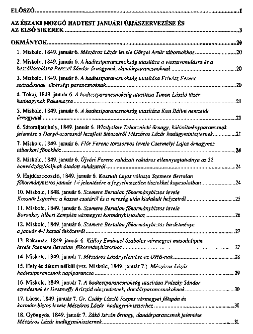 Az 1848–49-es I. magyar hadtest iratai
