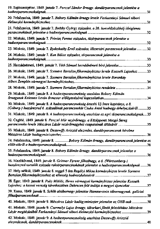 Az 1848–49-es I. magyar hadtest iratai