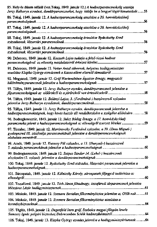 Az 1848–49-es I. magyar hadtest iratai