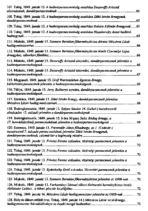 Az 1848–49-es I. magyar hadtest iratai