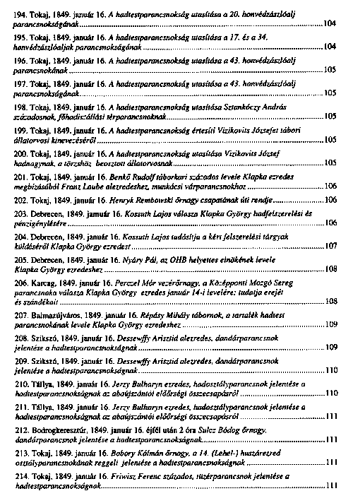 Az 1848–49-es I. magyar hadtest iratai
