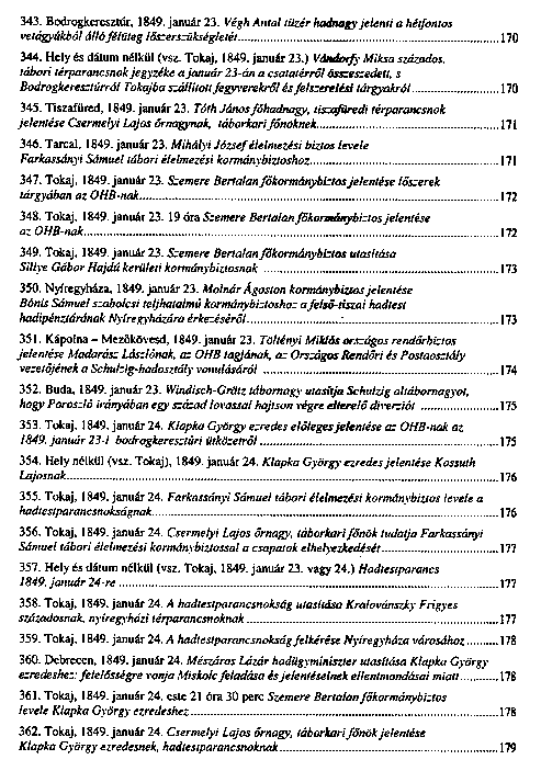Az 1848–49-es I. magyar hadtest iratai
