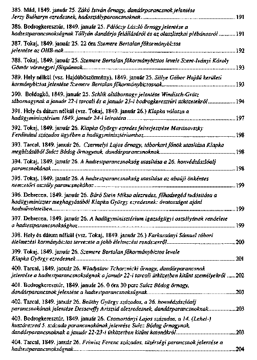 Az 1848–49-es I. magyar hadtest iratai