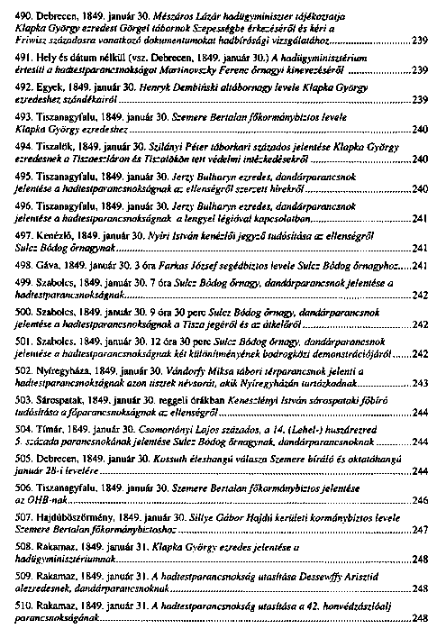 Az 1848–49-es I. magyar hadtest iratai