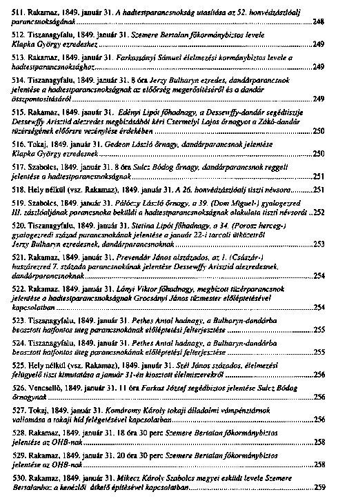 Az 1848–49-es I. magyar hadtest iratai