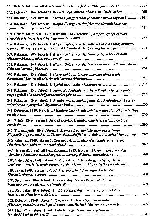 Az 1848–49-es I. magyar hadtest iratai