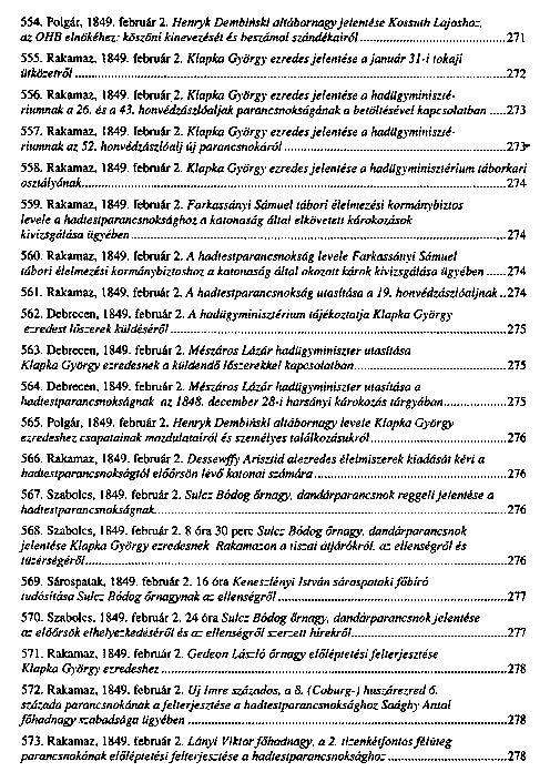 Az 1848–49-es I. magyar hadtest iratai