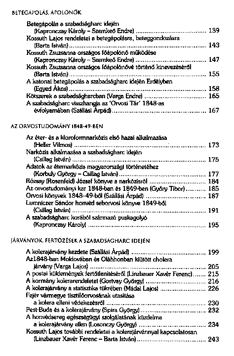 Az 1848–49-es szabadsgharc egszsggye s honvdorvosai