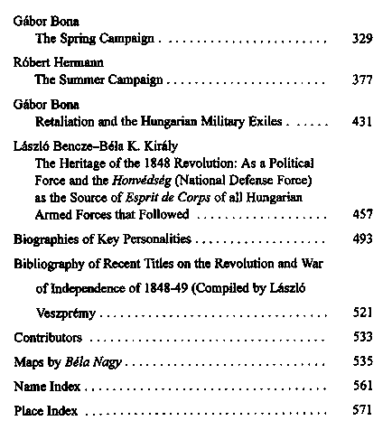 The Hungarian Revolution and War of Independence, 1848–1849