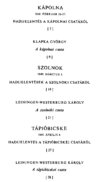 A szabadsgharc kilenc nagy csatja