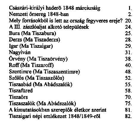 Tiszaigar s a krnyez teleplsek nemzetrei 1848-ban