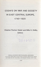 Essays on war and society in East Central Europe, 1740–1920