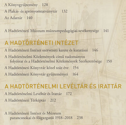 100 ves a Hadtrtneti Intzet s Mzeum 1918–2018