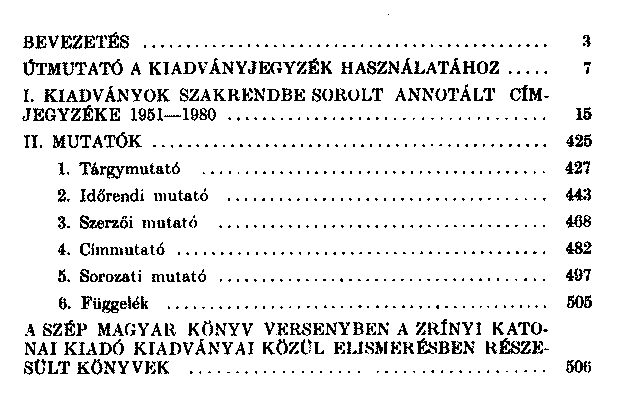 A Zrnyi Katonai Kiad kiadvnyai 1951 – 1980