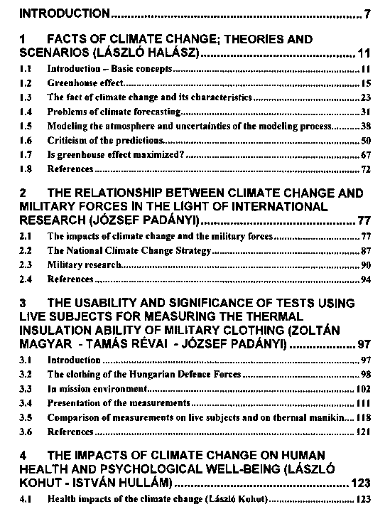 Effects of climate change on security and application of military force