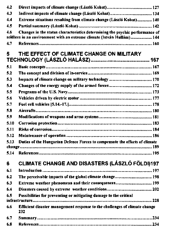 Effects of climate change on security and application of military force