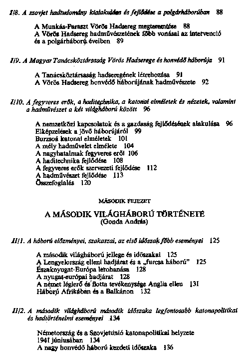 Az egyetemes s magyar hadmvszet fejldse az kortl napjainkig