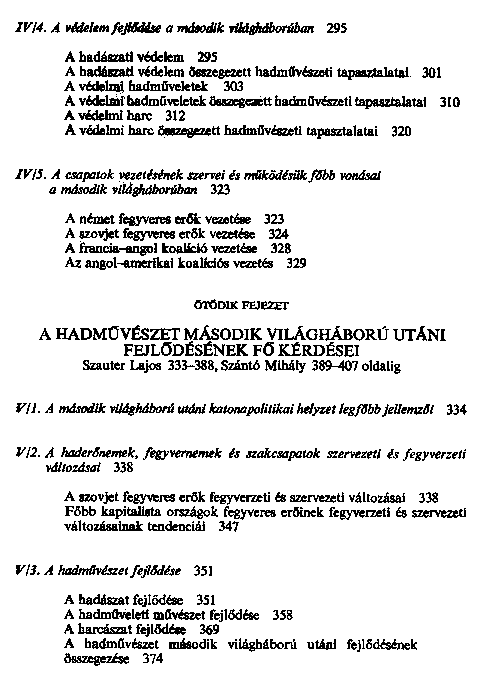 Az egyetemes s magyar hadmvszet fejldse az kortl napjainkig