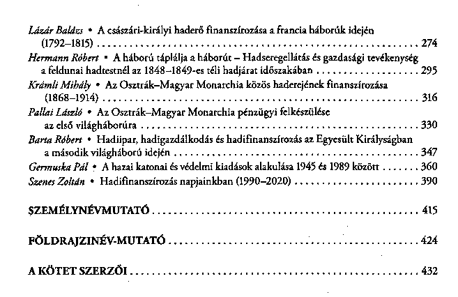 A hadifinanszrozs gazdasgi alapjai