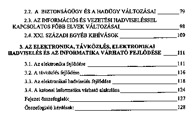 Informcis hadvisels, vezetsi hadvisels alapjai