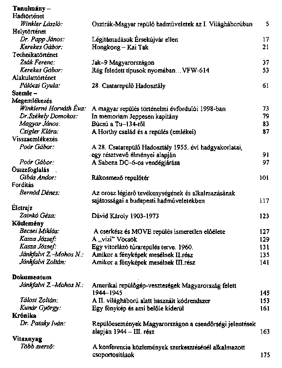 A replstrtneti konferencia kzlemnyei : 1998