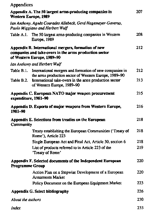 Restructuring of arms production in Western Europe