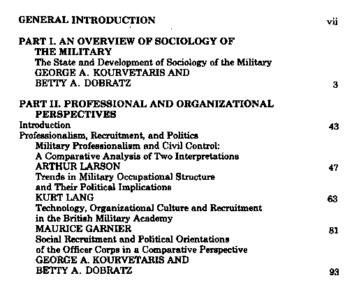 World perspectives in the sociology of the military