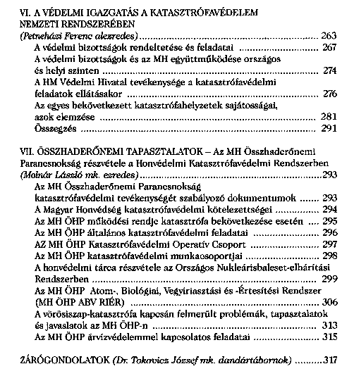 A Magyar Honvdsg kpessgei s a katasztrfaelhrts kihvsai 2000–2011