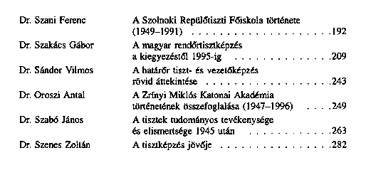 A magyar katonai vezet- s tisztkpzs trtnete