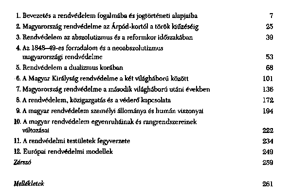 A magyar rendvdelem trtnete