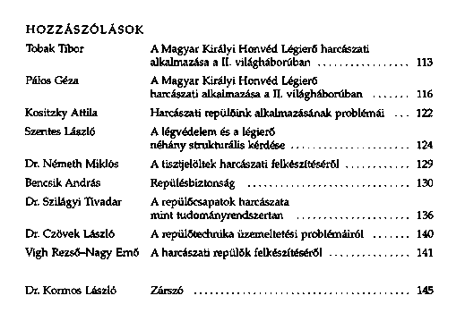 A magyar replharcszat mltja, jelene s jvje