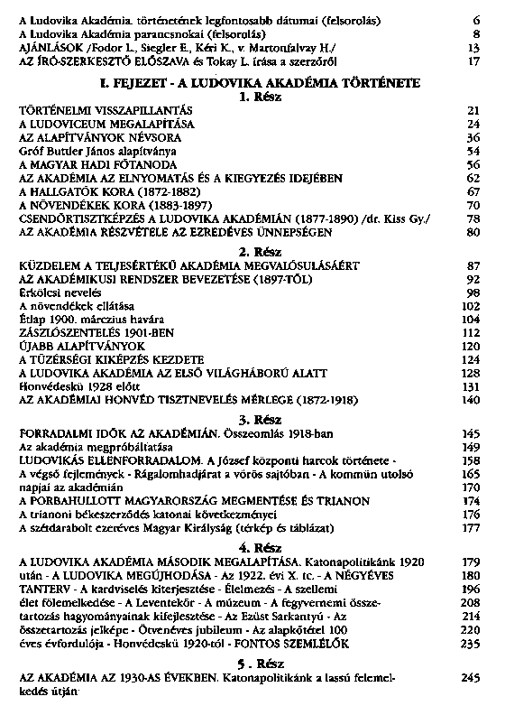 A Magyar Kirlyi Honvd Ludovika Akadmia s a testvrintzetek sszefoglalt trtnete