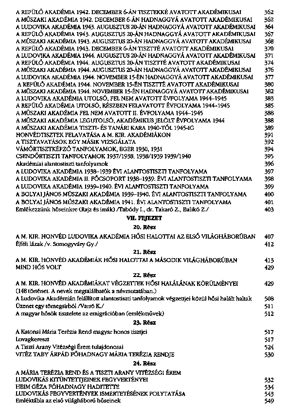 A Magyar Kirlyi Honvd Ludovika Akadmia s a testvrintzetek sszefoglalt trtnete