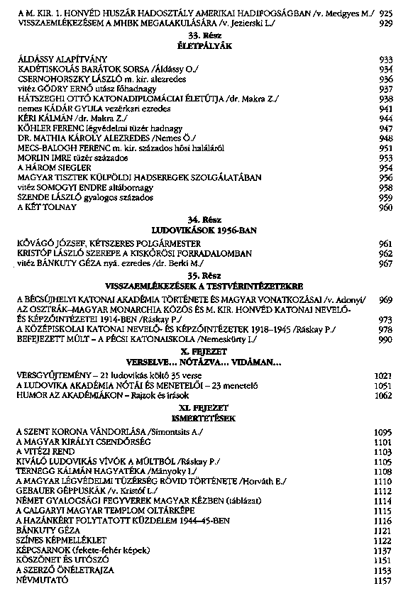 A Magyar Kirlyi Honvd Ludovika Akadmia s a testvrintzetek sszefoglalt trtnete