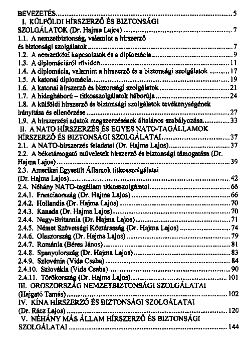 Klfldi hrszerz s biztonsgi szolglatok
