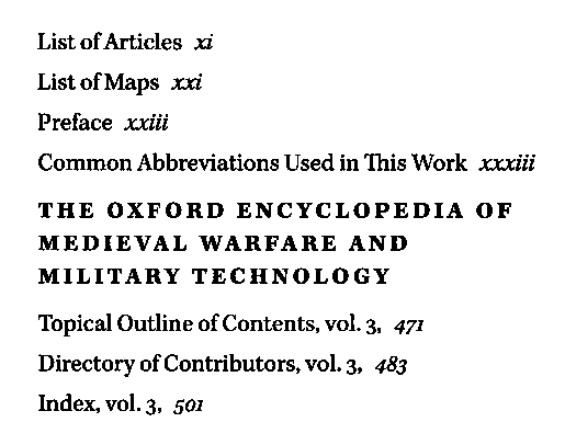 The Oxford encyclopedia of medieval warfare and military technology
