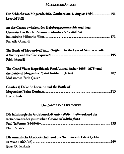 Die Schlacht von Mogersdorf/St. Gotthard und der Friede von Eisenburg/Vasvr 1664