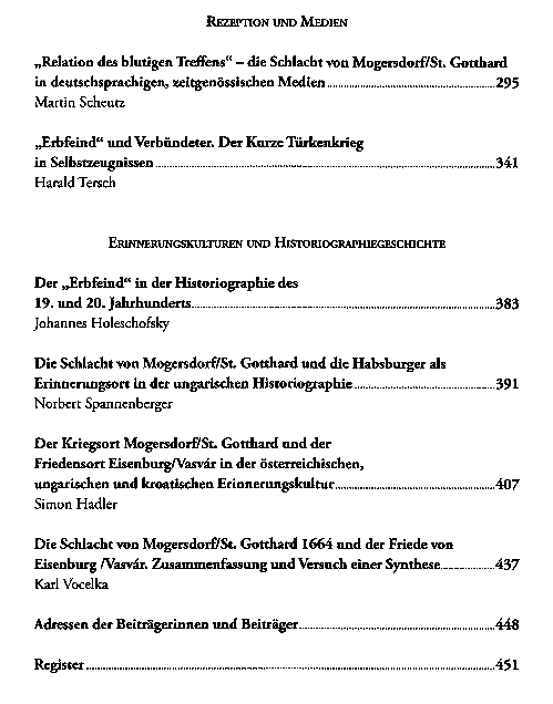 Die Schlacht von Mogersdorf/St. Gotthard und der Friede von Eisenburg/Vasvr 1664