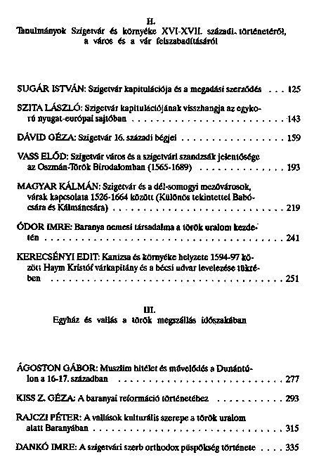 Tanulmnyok a trk hdoltsg s a felszabadt hbork trtnetbl