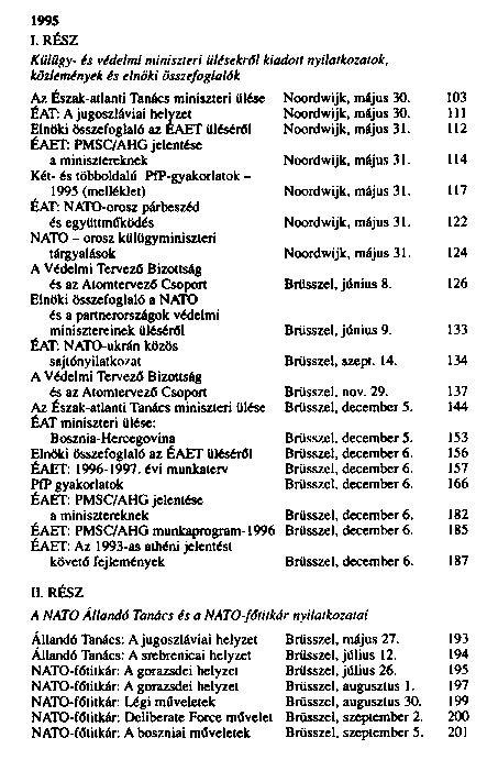 NATO dokumentumok : 1994–1999