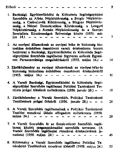 A Varsi Szerzds Szervezete : 1955–1975 : dokumentumok