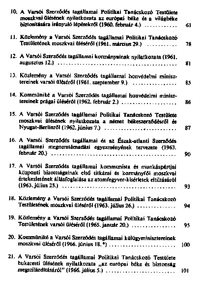 A Varsi Szerzds Szervezete : 1955–1980 : dokumentumok