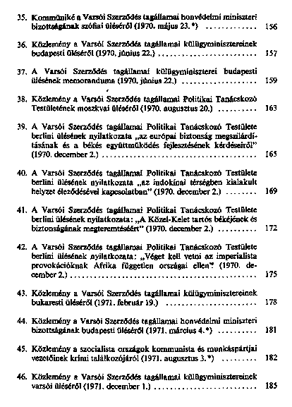 A Varsi Szerzds Szervezete : 1955–1980 : dokumentumok