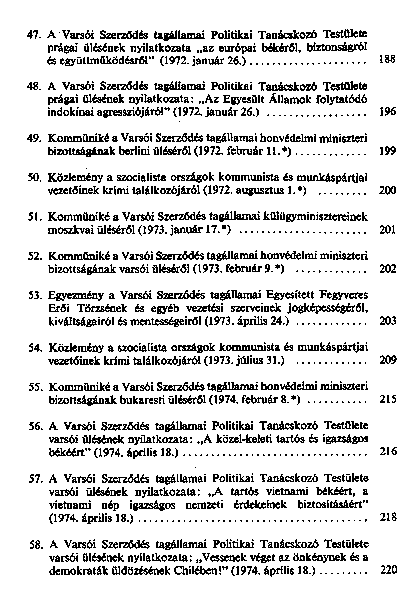 A Varsi Szerzds Szervezete : 1955–1980 : dokumentumok