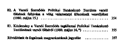 A Varsi Szerzds Szervezete : 1955–1980 : dokumentumok