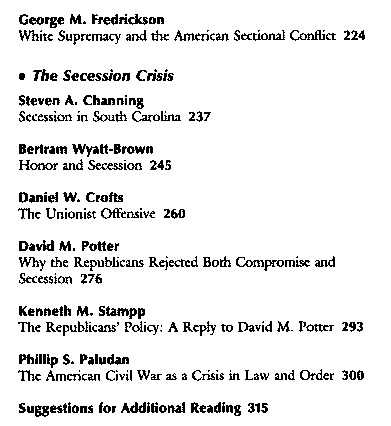 The coming of the American Civil War