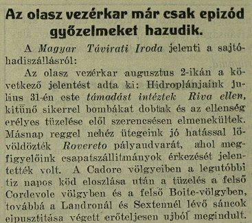 Rszlet egy tudstsbl (Dlmagyarorszg, 1915. augusztus 6., p. 3.)