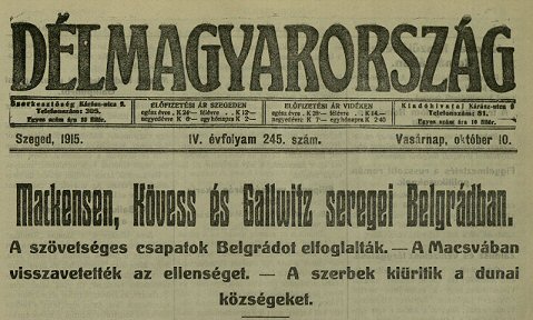 Beszmol a sikerrl (Dlmagyarorszg, 1915. oktber 10.)